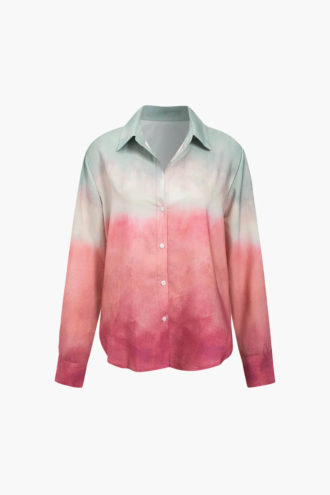 Sorcha - Stylish Ombre Touch Woman's Long Sleeve Shirt
