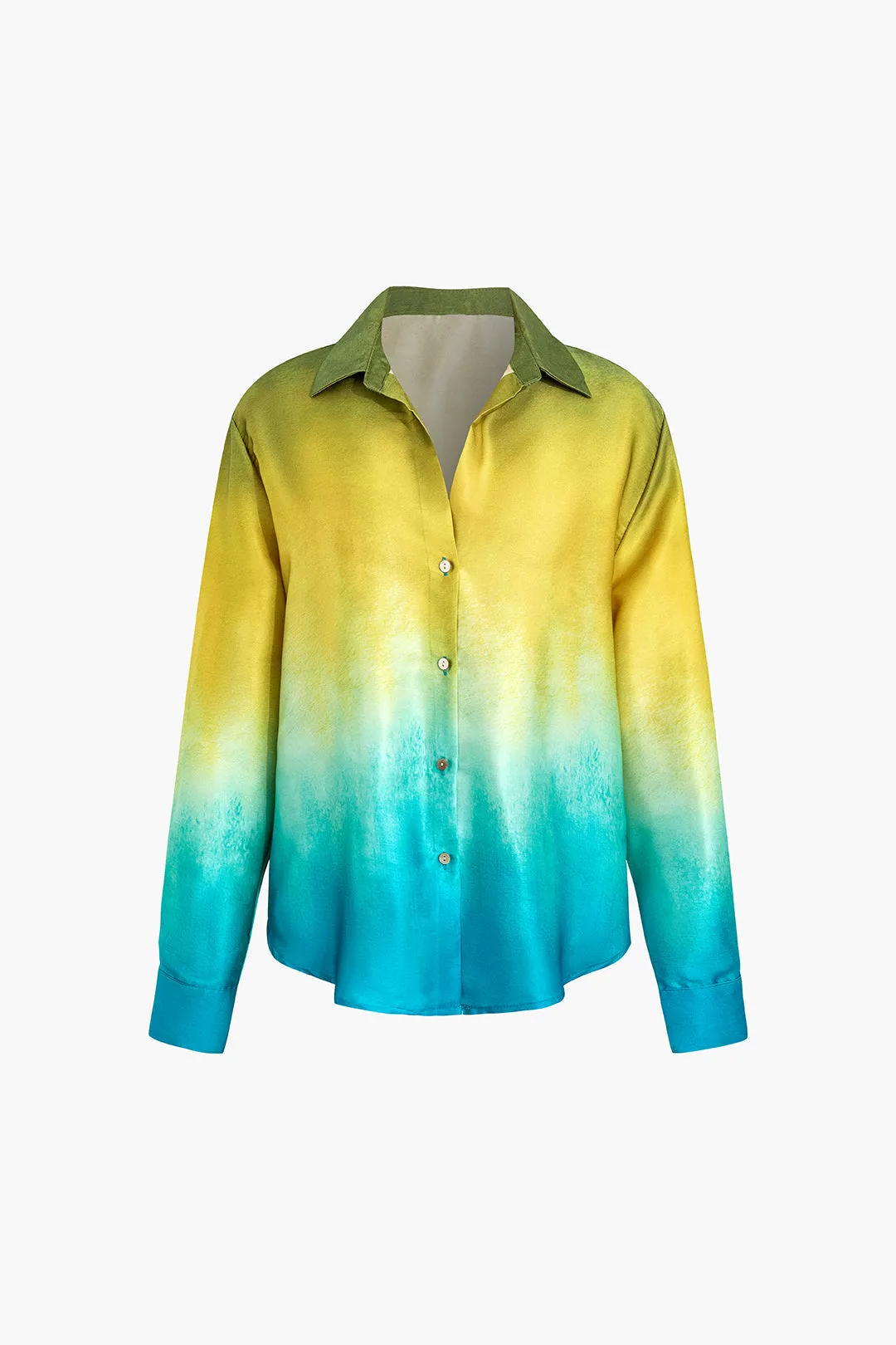 Sorcha - Stylish Ombre Touch Woman's Long Sleeve Shirt