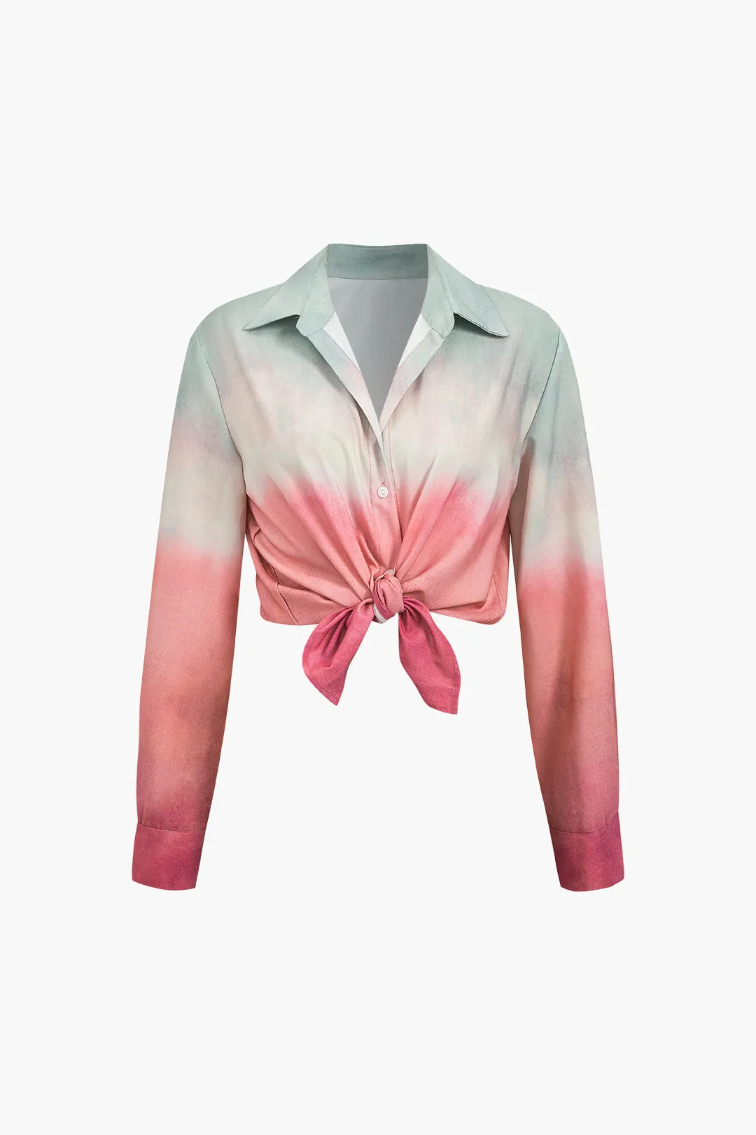 Sorcha - Stylish Ombre Touch Woman's Long Sleeve Shirt