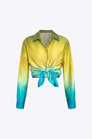 Sorcha - Stylish Ombre Touch Woman's Long Sleeve Shirt