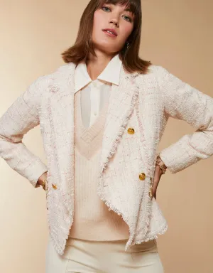 Spartina 449 Nathalie Tweed Blazer Pearl Blush - FINAL SALE