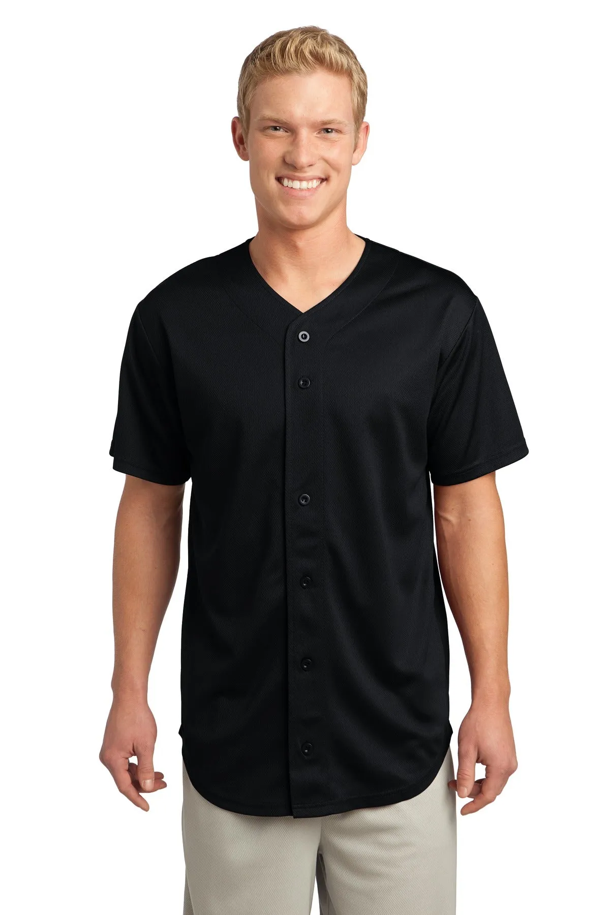 Sport-Tek¨ PosiCharge¨ Tough Mesh Full-Button Jersey. ST220