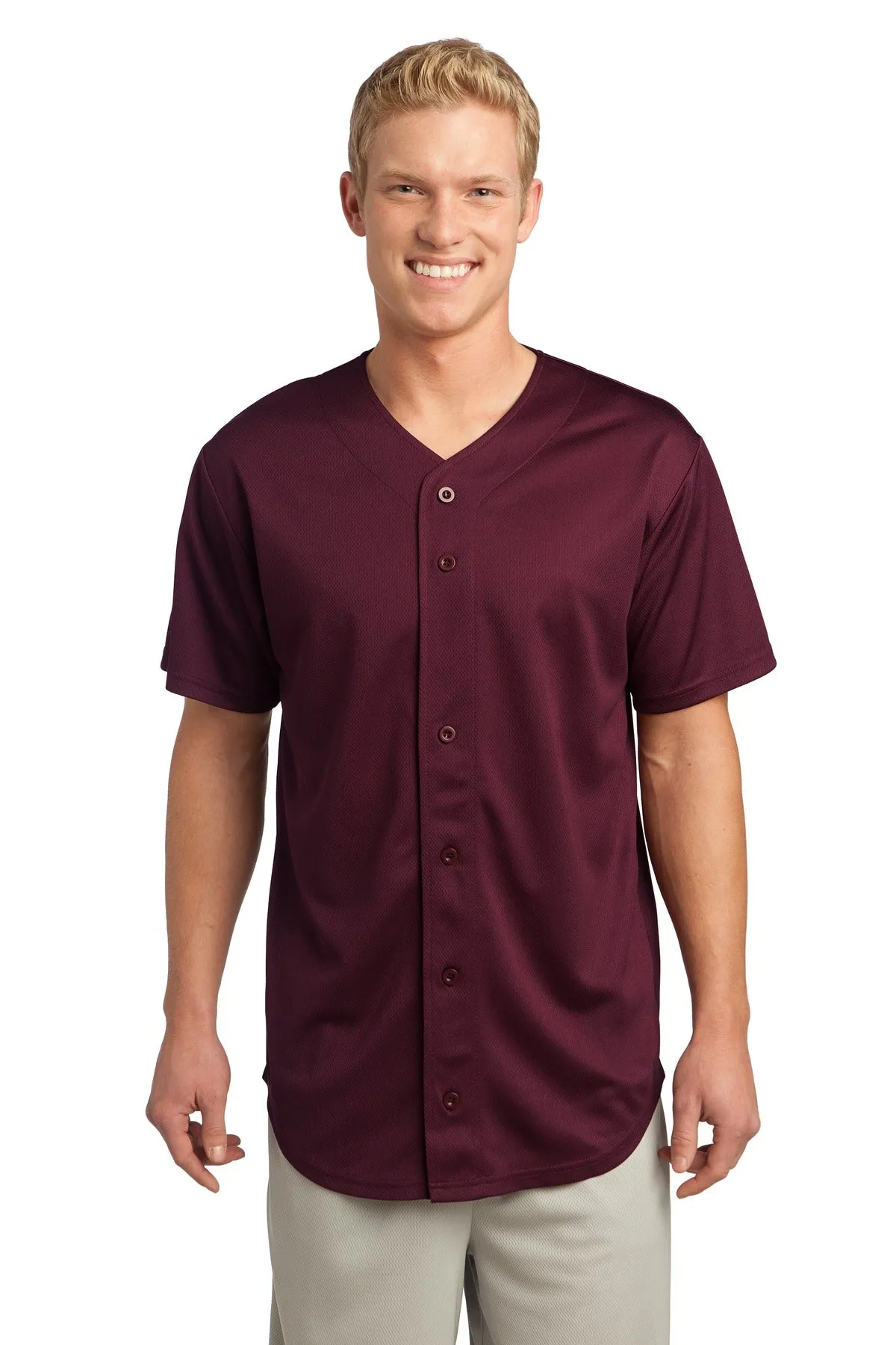 Sport-Tek¨ PosiCharge¨ Tough Mesh Full-Button Jersey. ST220