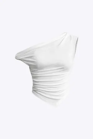 Stacey - Asymmetrical Twist Ruched Woman's T shirt