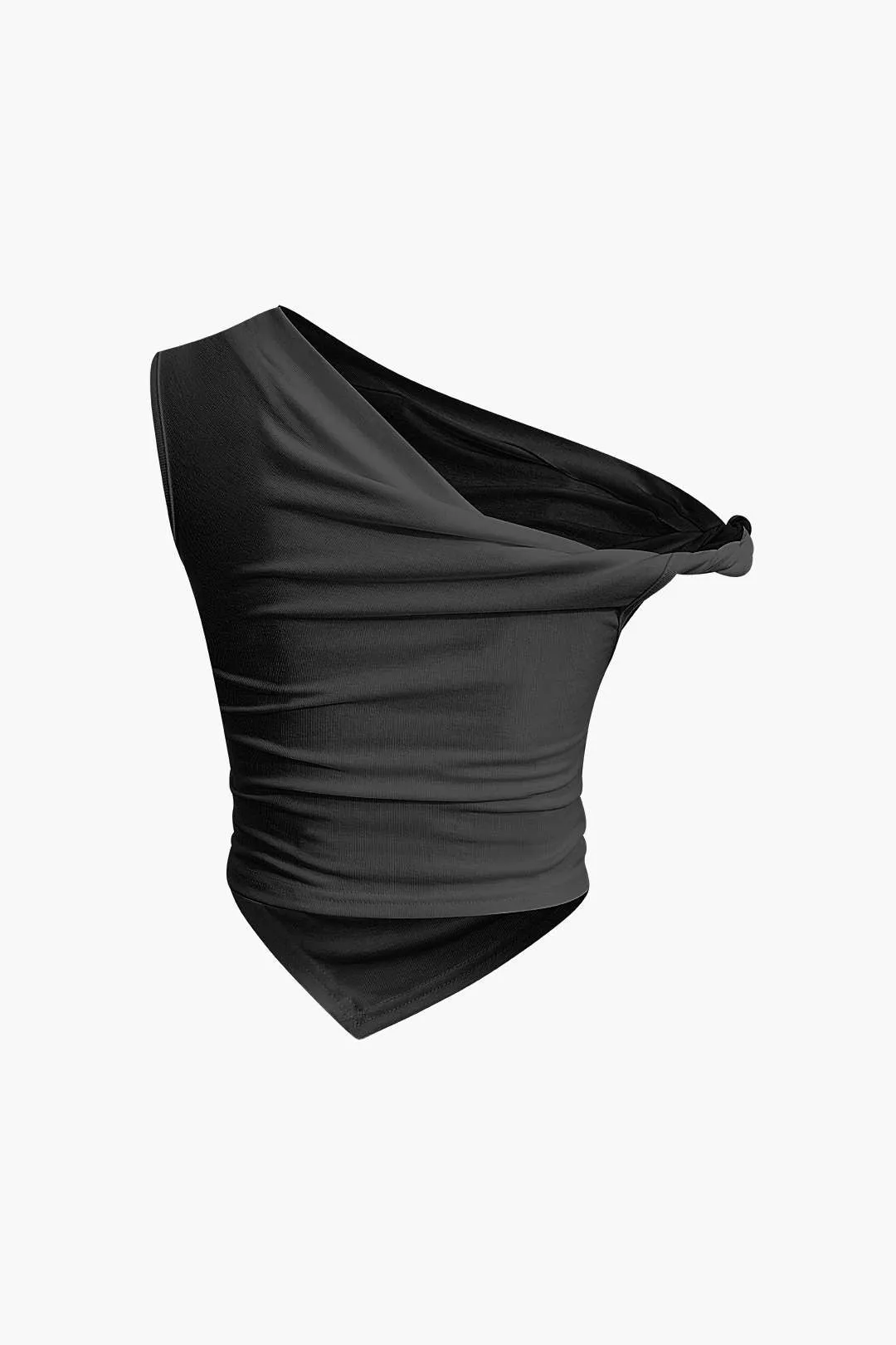 Stacey - Asymmetrical Twist Ruched Woman's T shirt