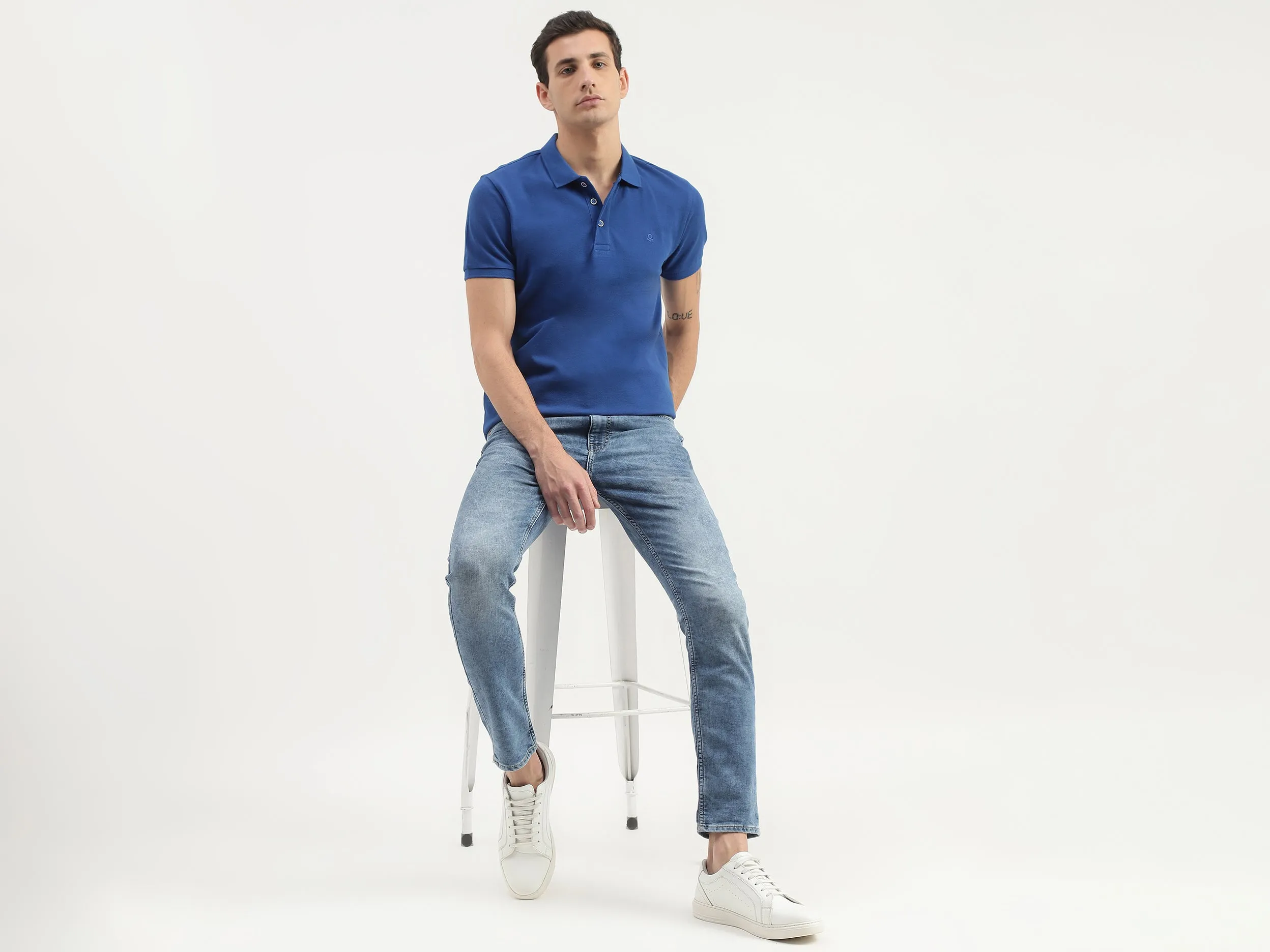 Stone Wash Low Rise Slim Fit Jeans