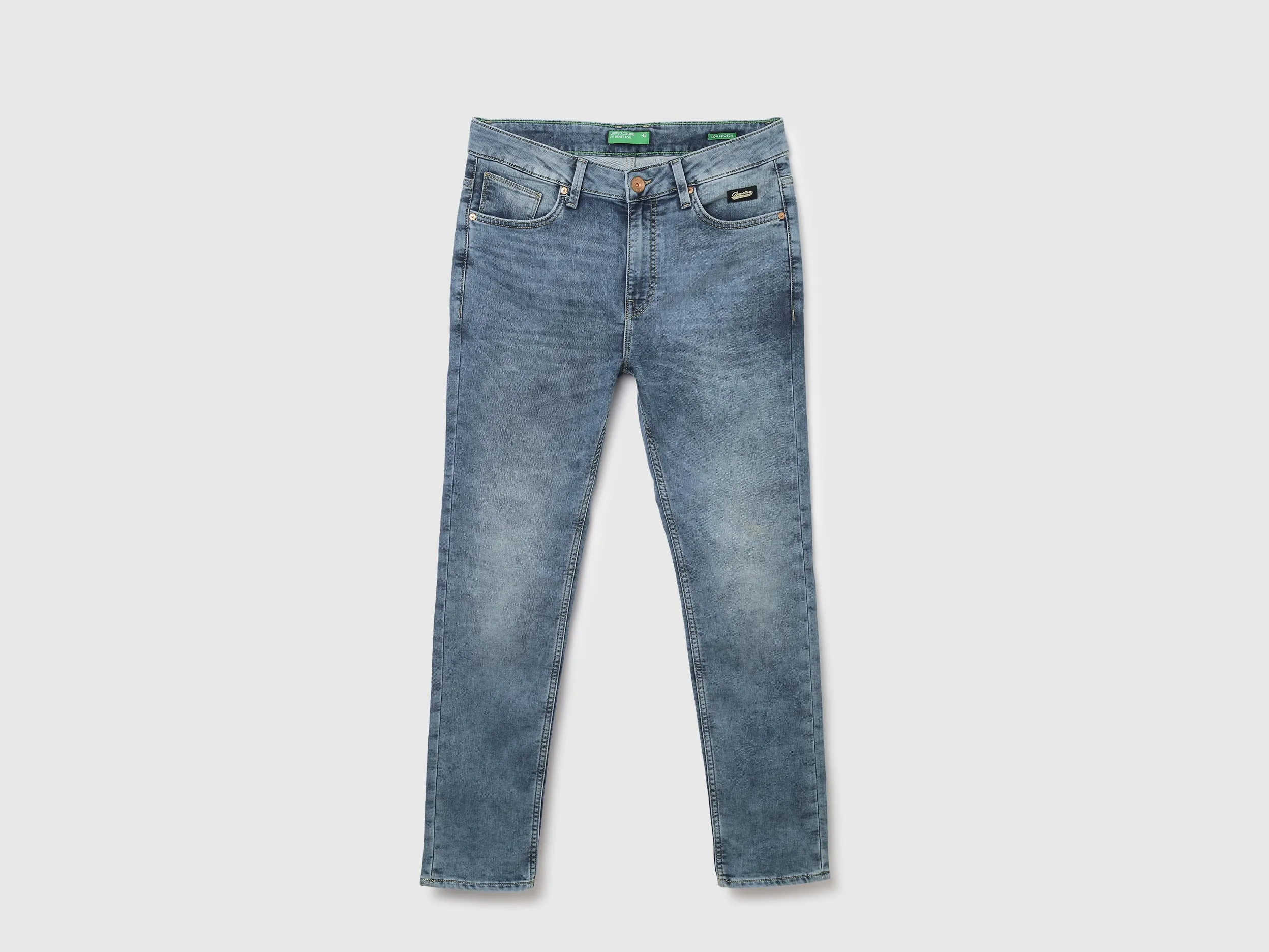 Stone Wash Low Rise Slim Fit Jeans