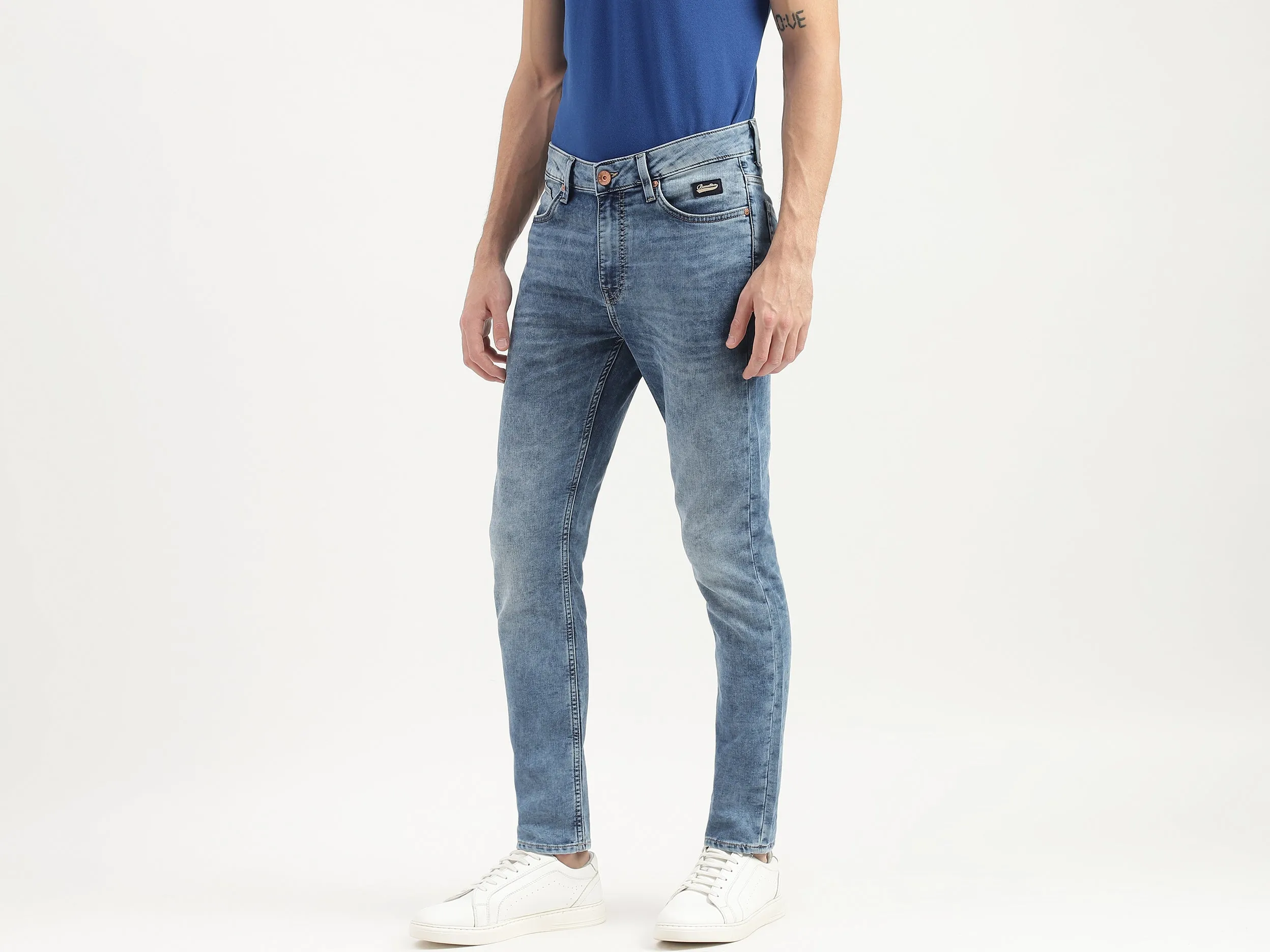 Stone Wash Low Rise Slim Fit Jeans