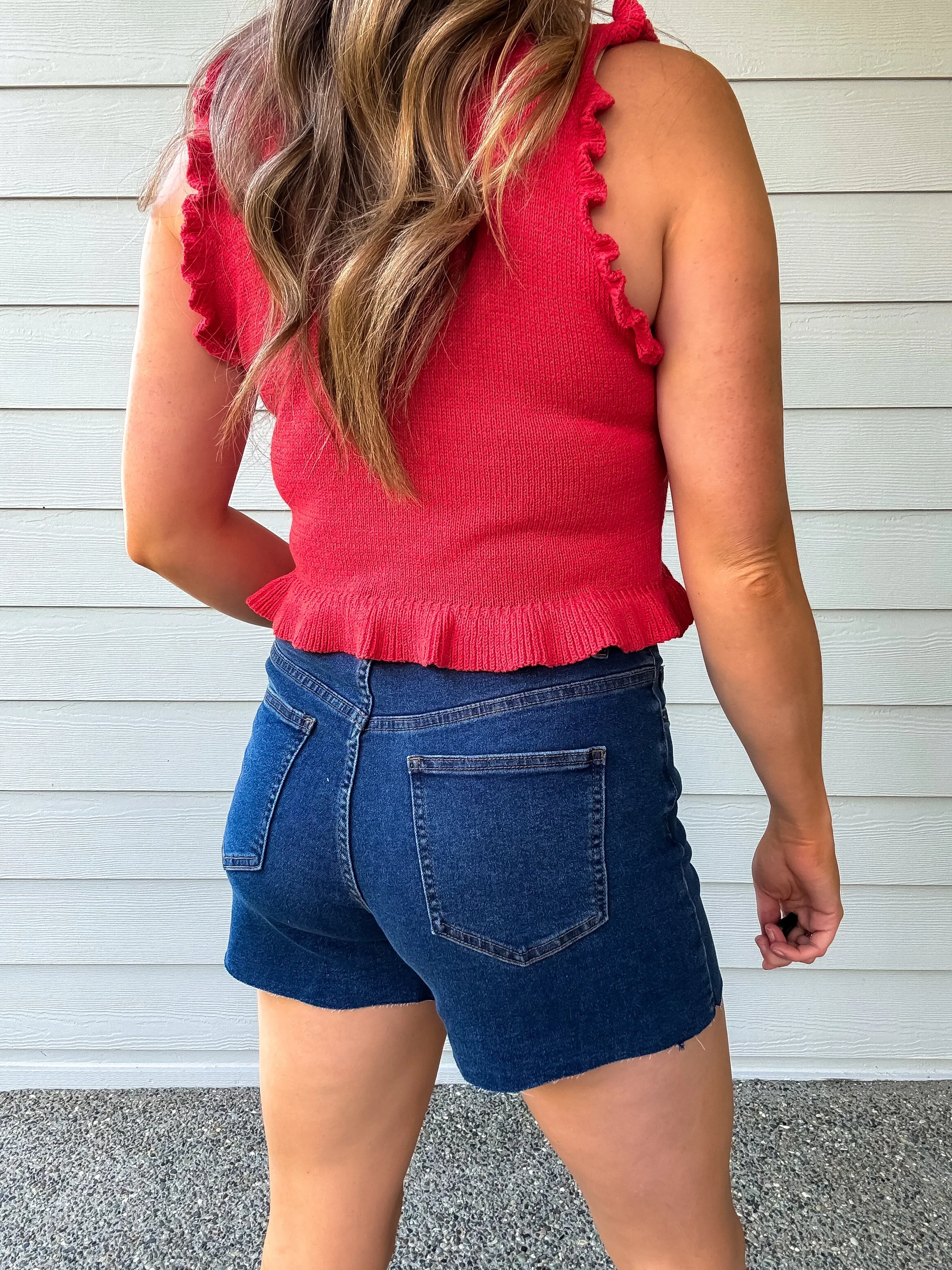 Stretch High Waist Denim Shorts