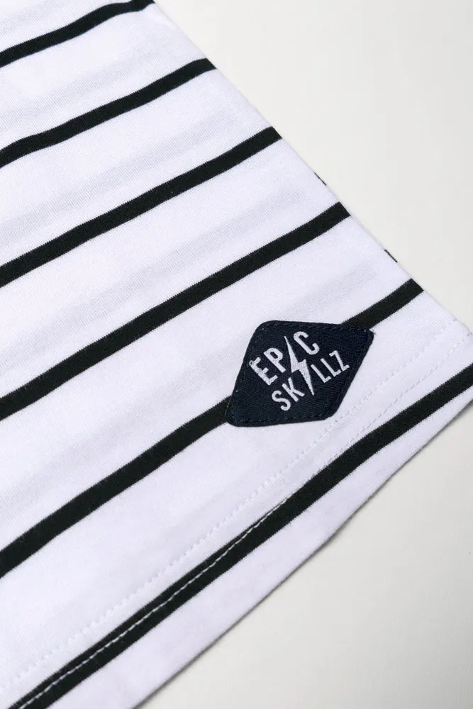 Stripe Long Sleeve T-Shirt Navy And White