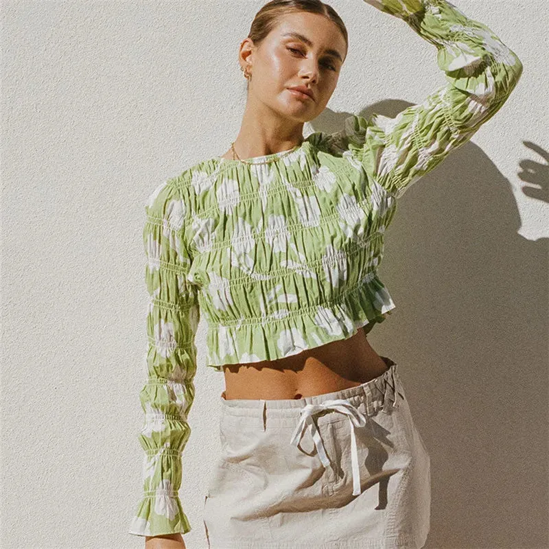 Stylish Long Sleeve Mesh Sheer Slim Top