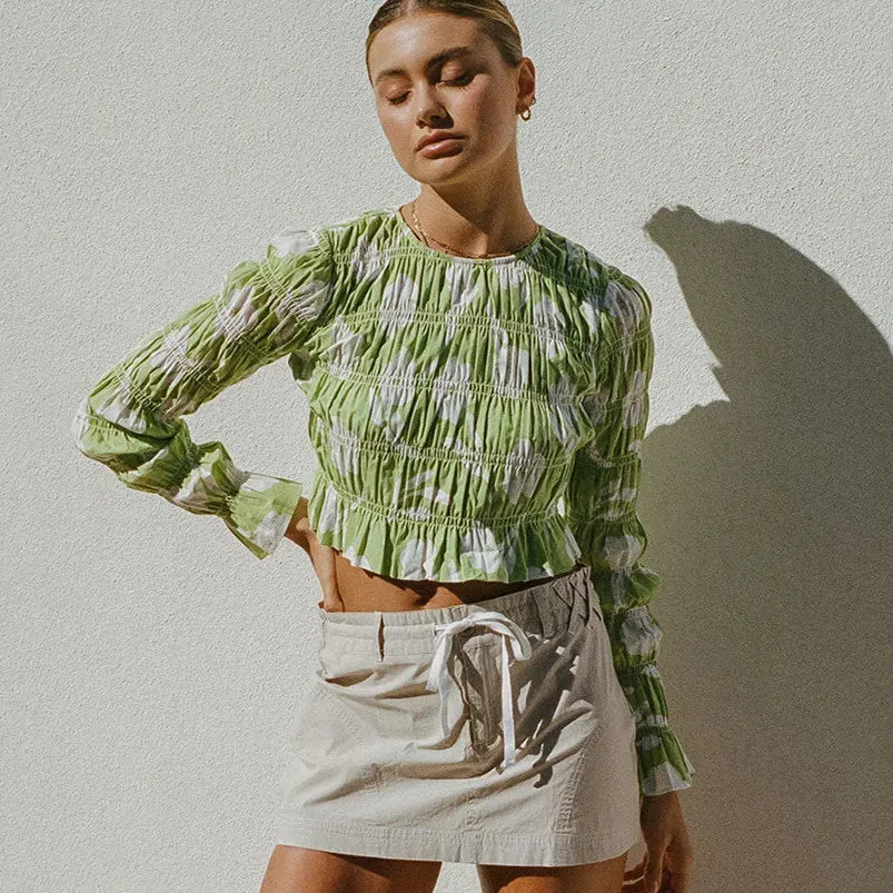 Stylish Long Sleeve Mesh Sheer Slim Top