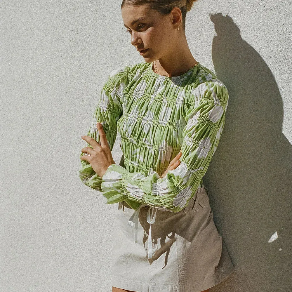Stylish Long Sleeve Mesh Sheer Slim Top