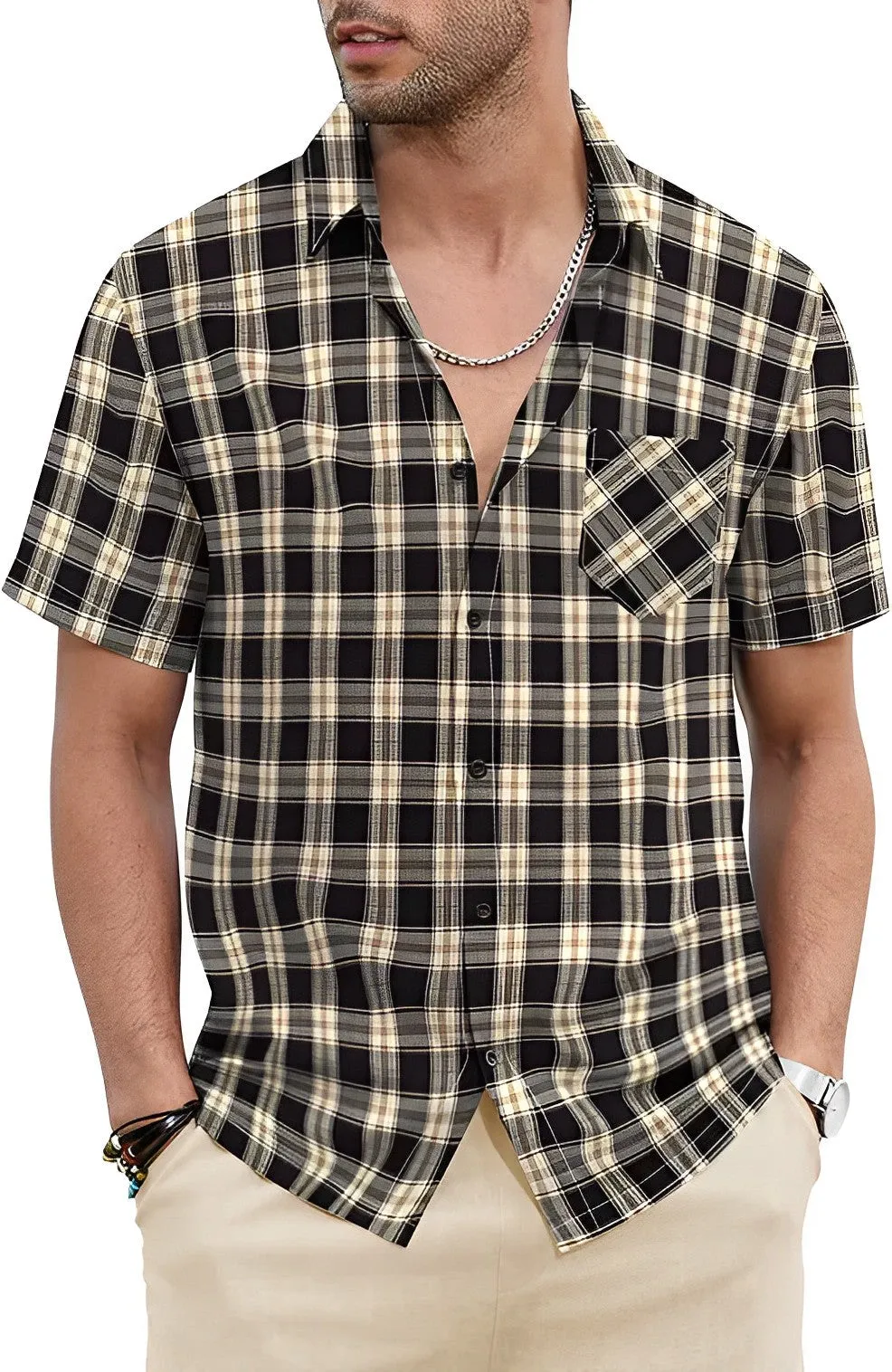 Stylish V-neck beach shirt