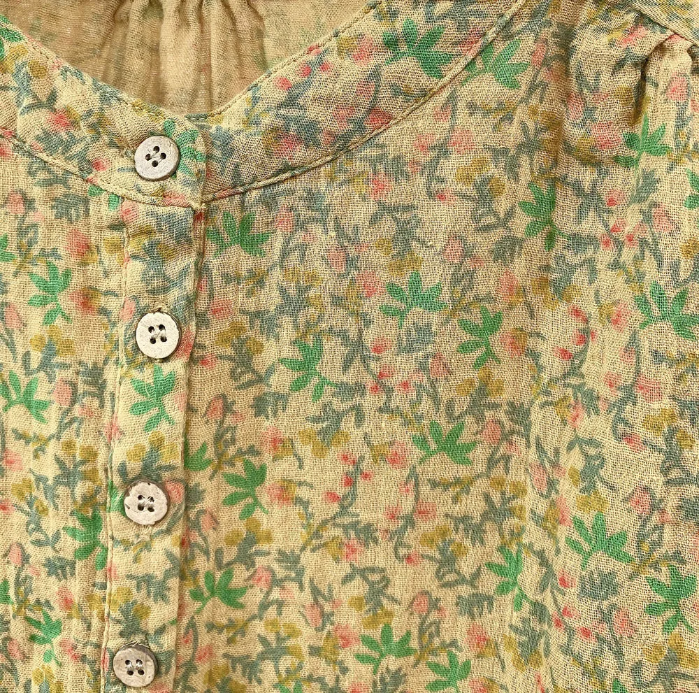 Summer Retro Floral Short Sleeve Loose Cotton Shirts