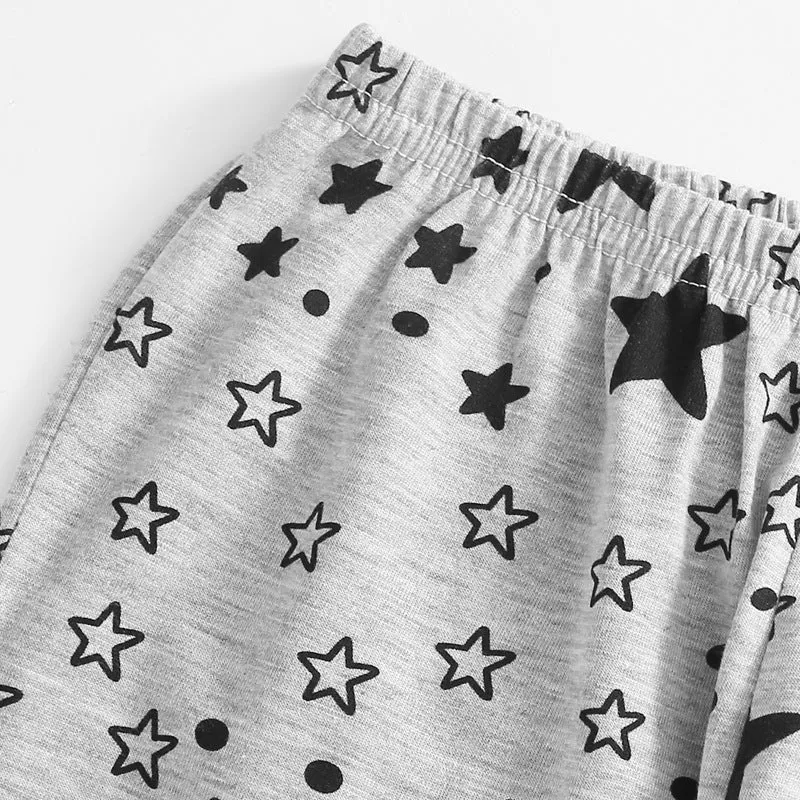 Summer Star Print Kids Homewear Set Breathable Pajamas