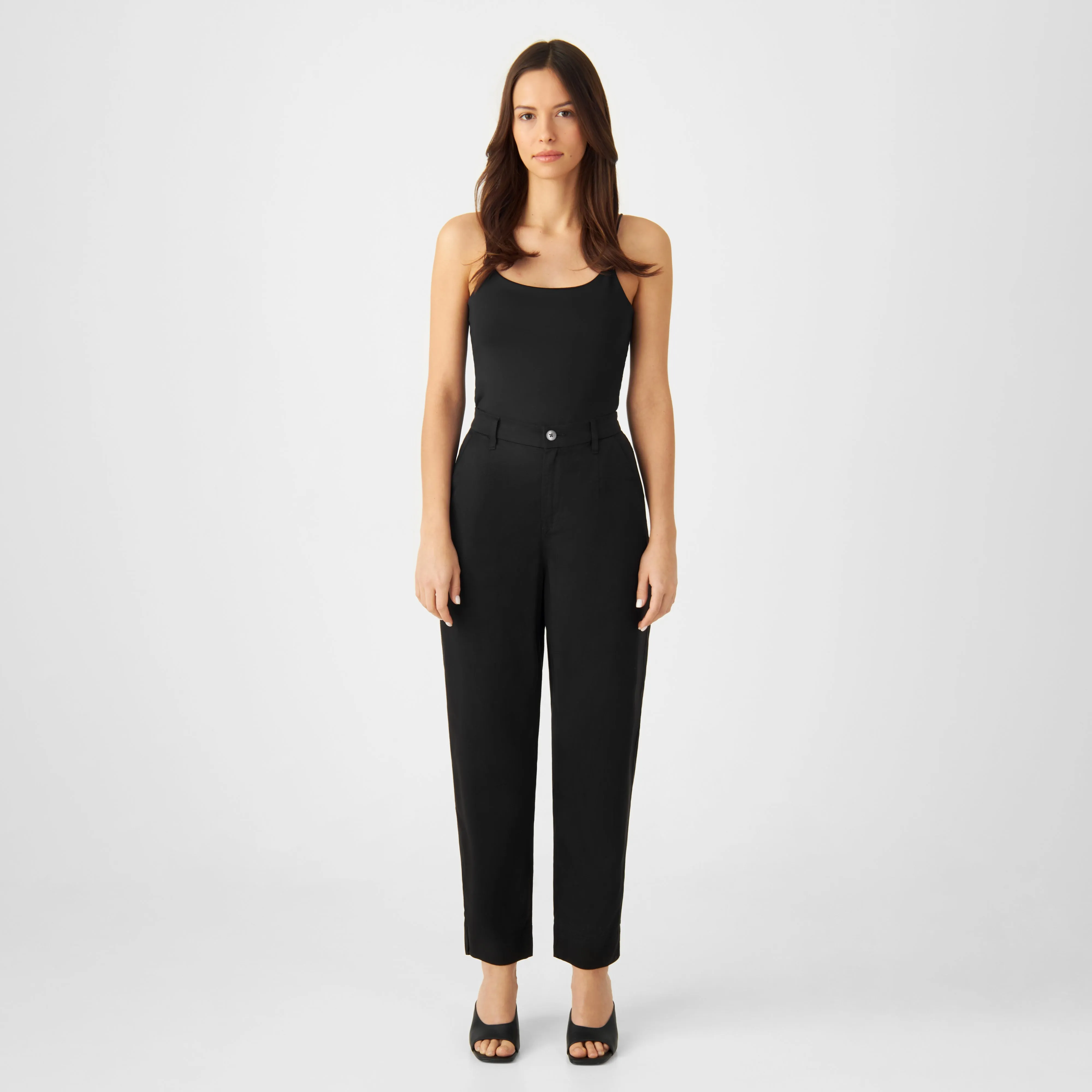 Sunshine Tapered Tencel Trousers Midnight Black