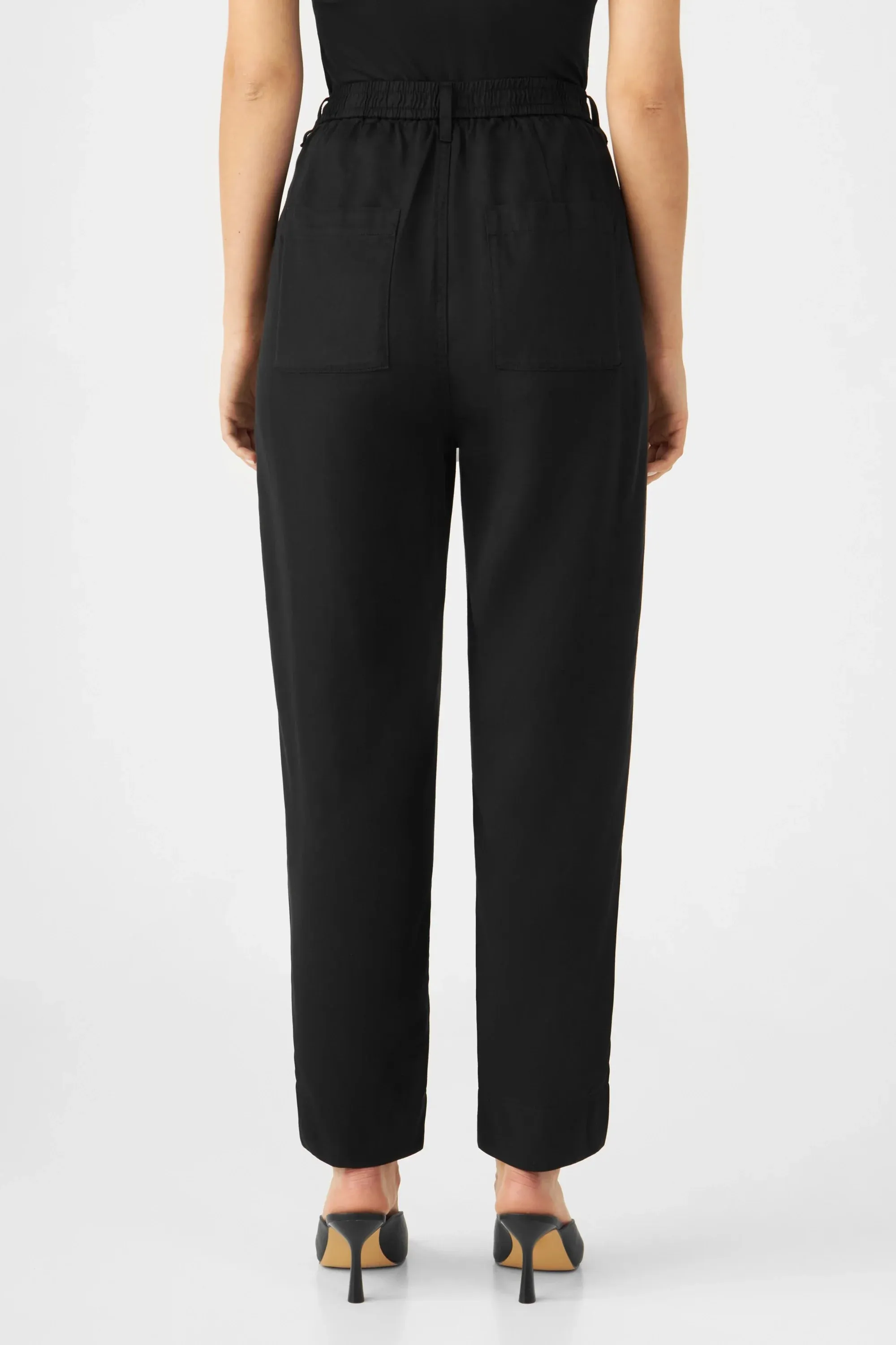 Sunshine Tapered Tencel Trousers Midnight Black