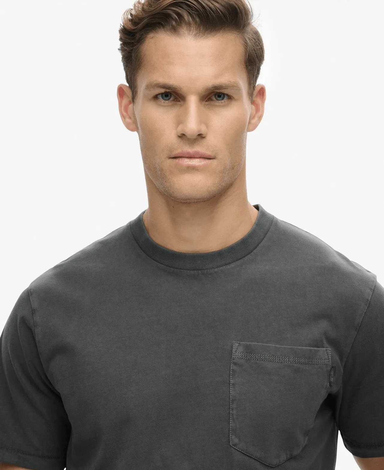 SUPERDRY Contrast Stitch Pocket T-Shirt - Washed Black