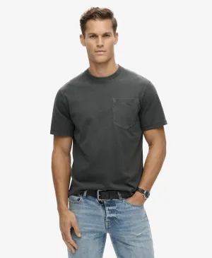 SUPERDRY Contrast Stitch Pocket T-Shirt - Washed Black