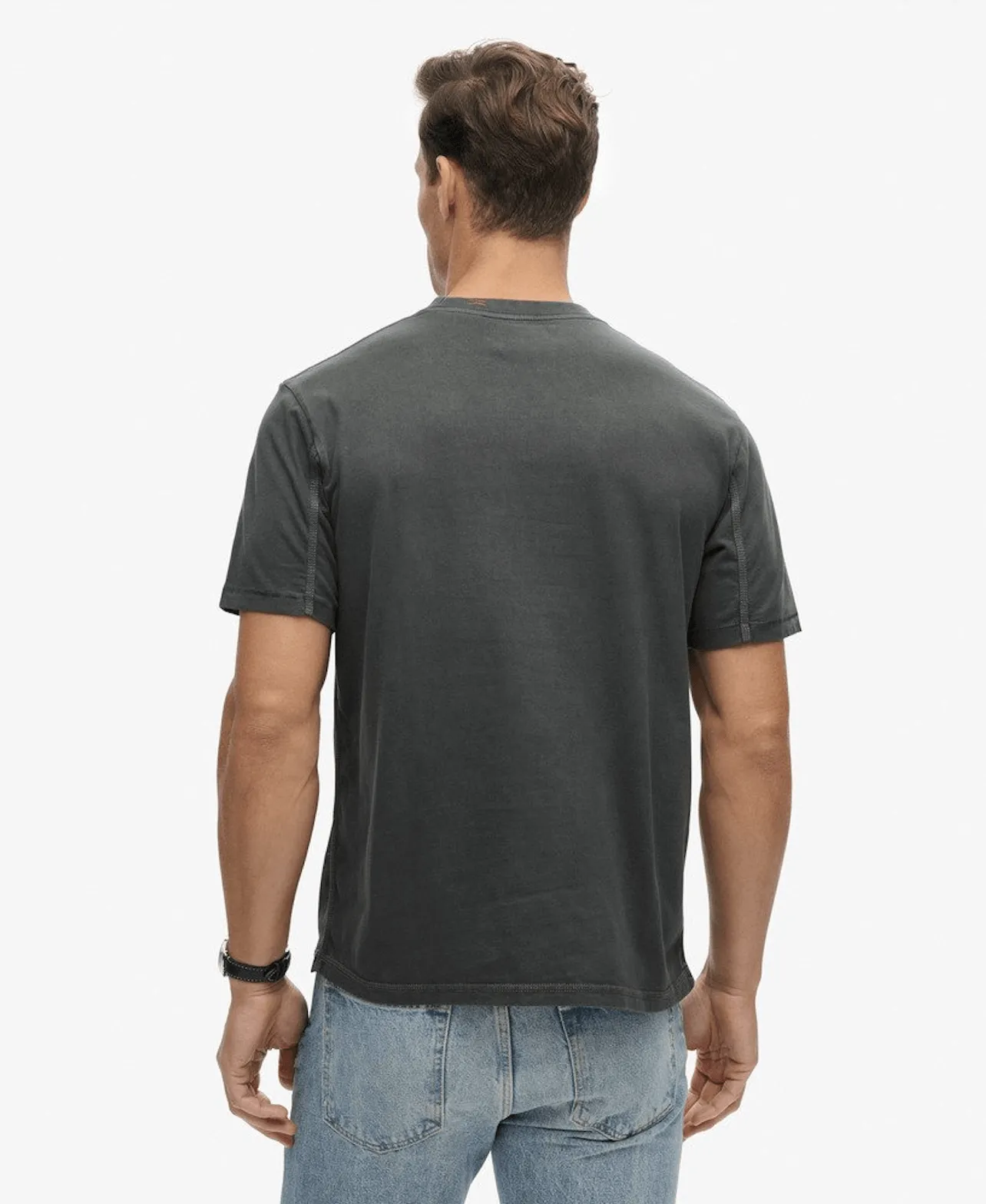 SUPERDRY Contrast Stitch Pocket T-Shirt - Washed Black