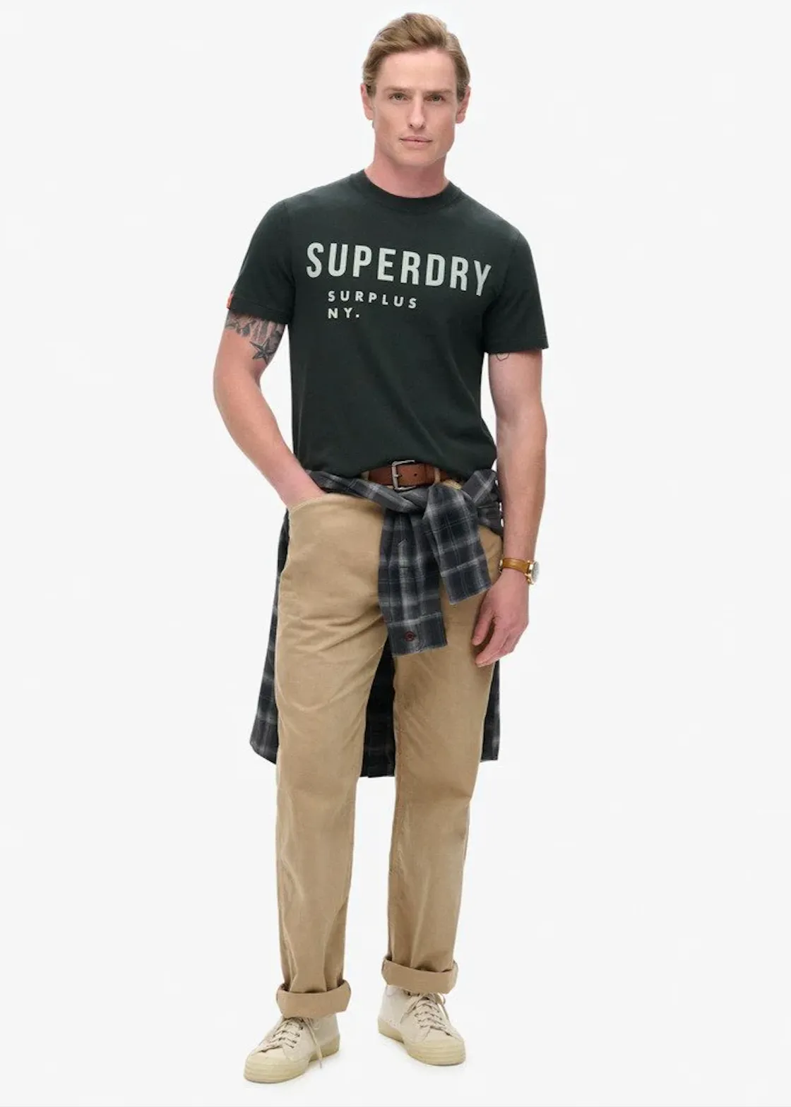 SUPERDRY Surplus Graphic T-Shirt - Washed Black