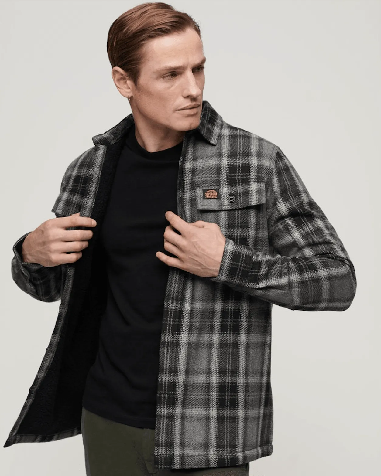 SUPERDRY Wool Miller Overshirt - Roderick Check Black
