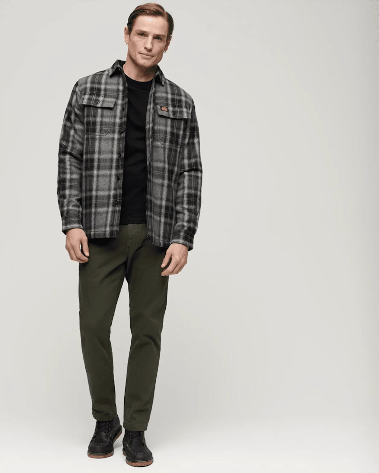 SUPERDRY Wool Miller Overshirt - Roderick Check Black