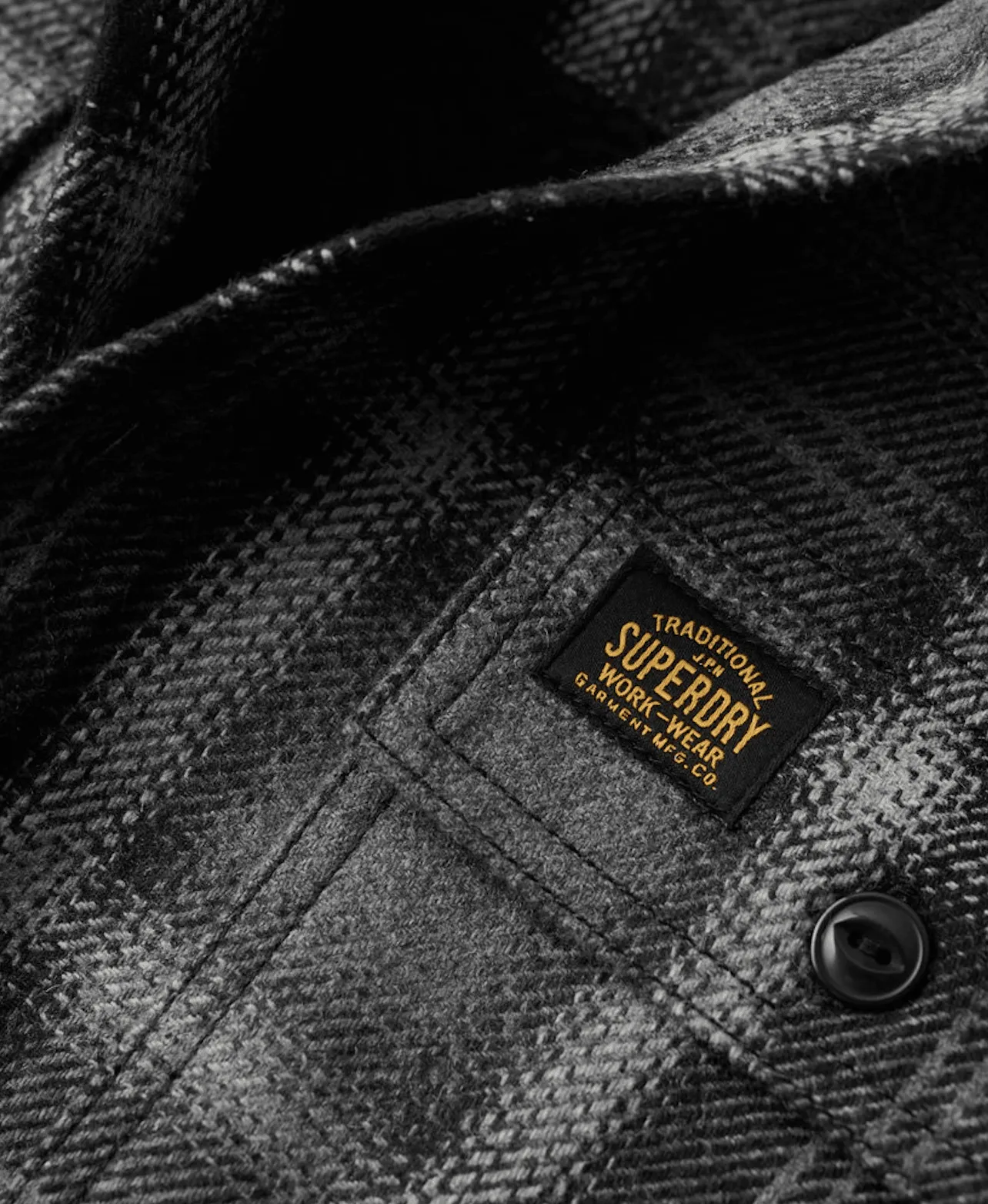 SUPERDRY Wool Miller Overshirt - Roderick Check Black