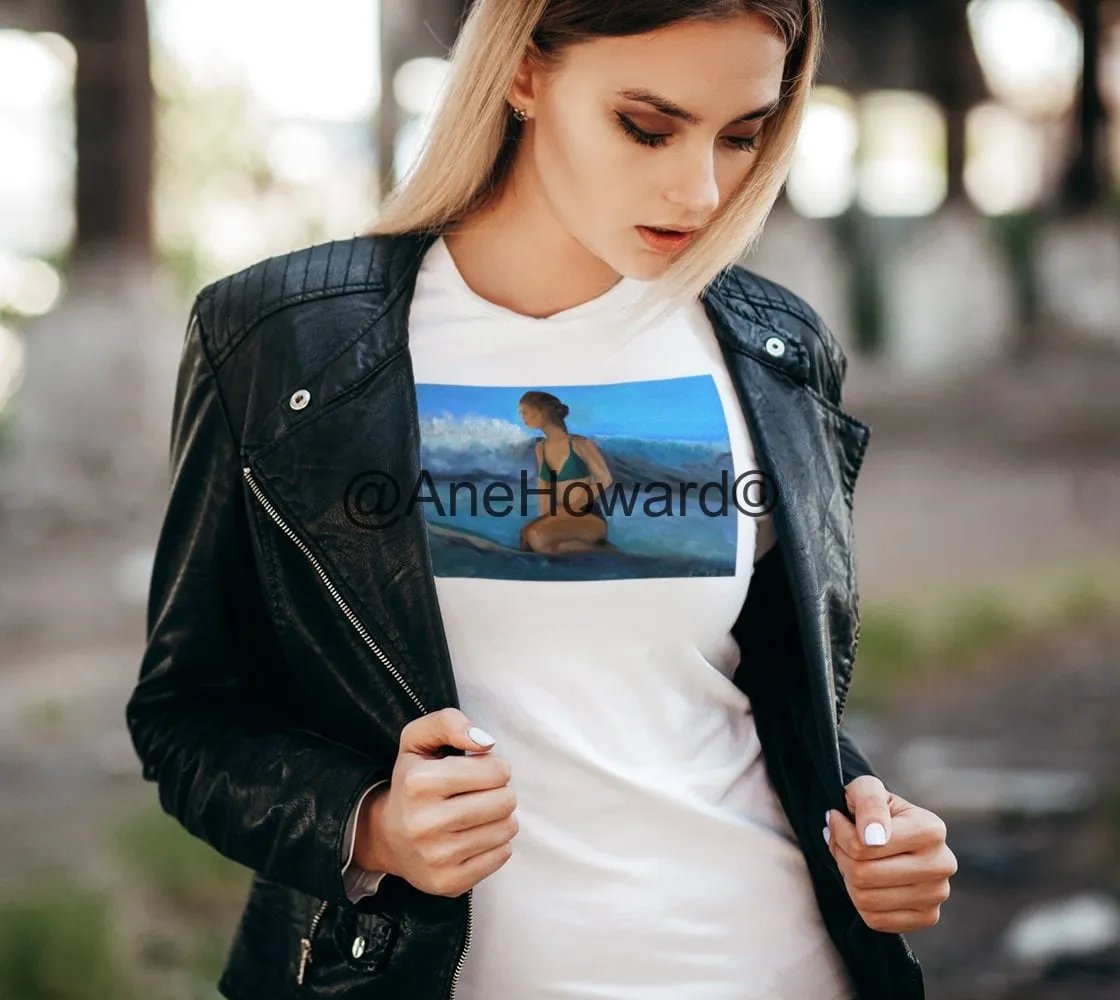Surfer Waiting for the Next Wave Cotton Tee