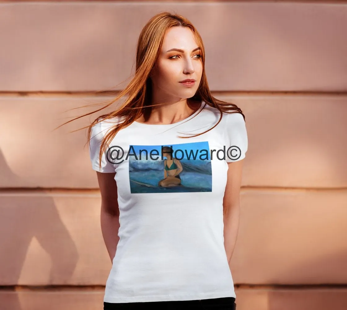 Surfer Waiting for the Next Wave Cotton Tee