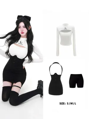 Sweet Cool T-shirt   Suspender Skirt Set UB98547