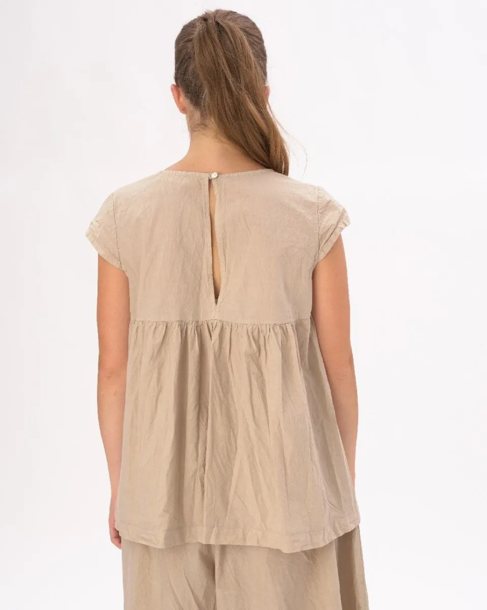 Tiered Waist Ruffled Organic Shirt
