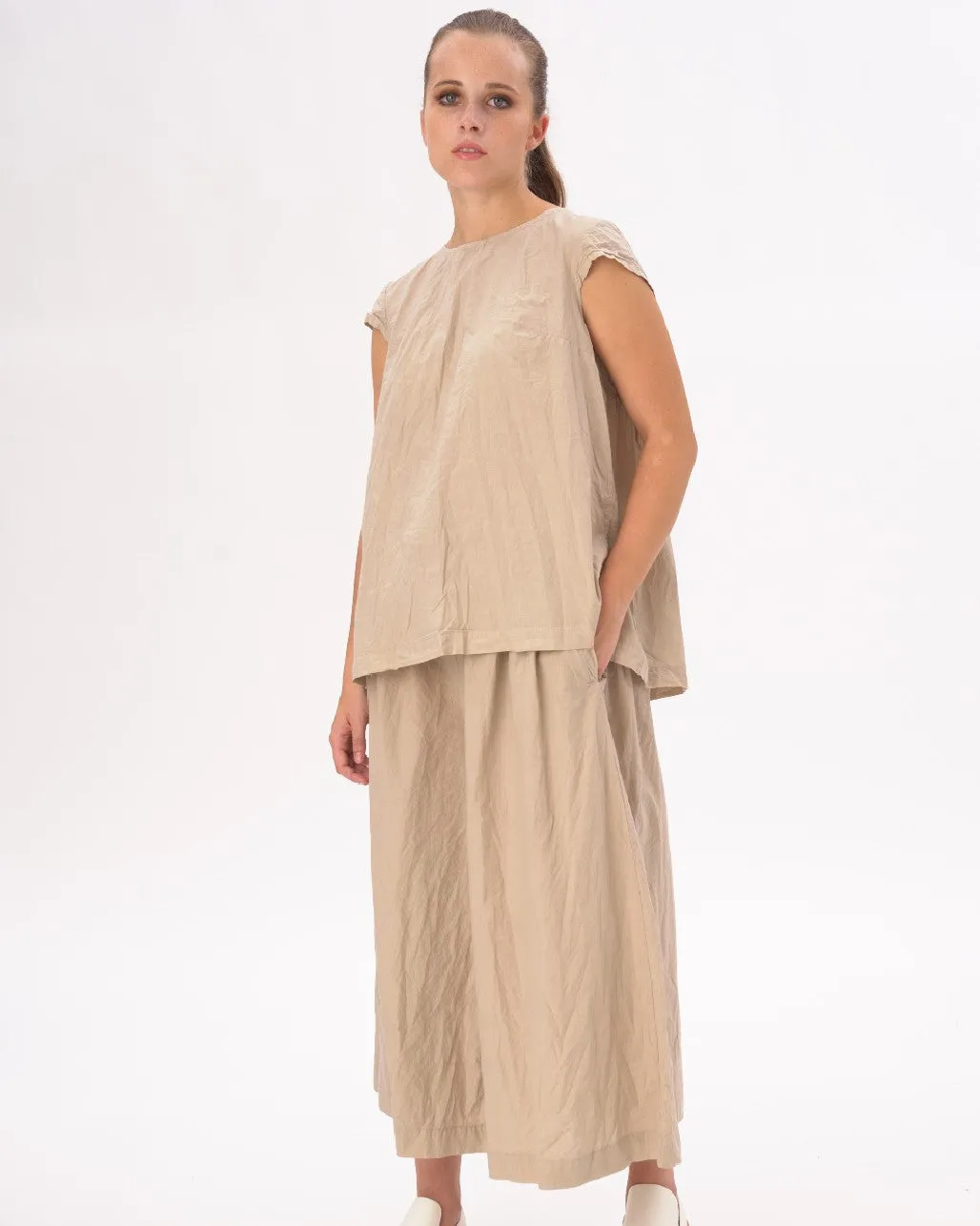 Tiered Waist Ruffled Organic Shirt