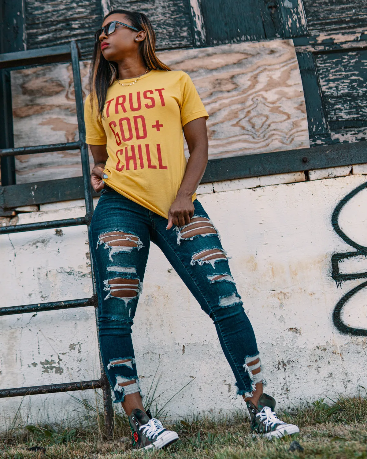 Trust God   Chill Adult Box T-Shirt