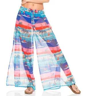 Turquoise Bay Flowy Wrap Tie Pants