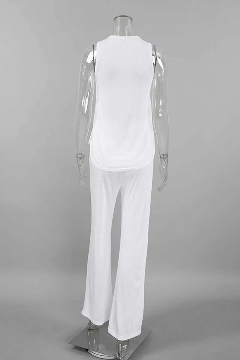 UNF4236 Solid Top Tank & Pants Set