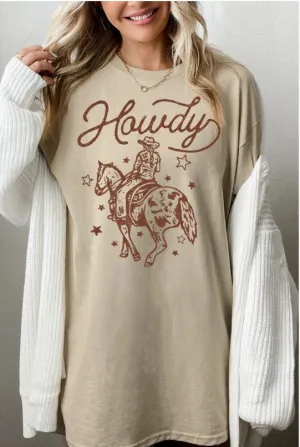 Unisex  oversized - HOWDY COWBOY: in Beige MB1794