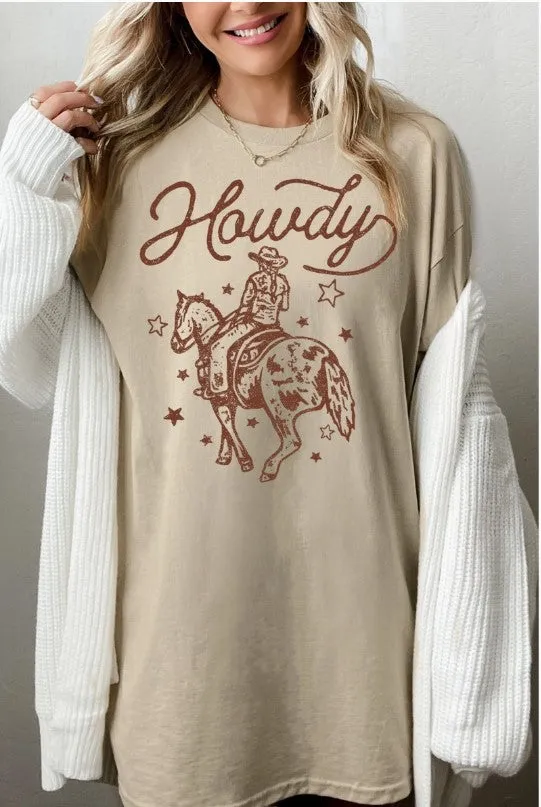 Unisex  oversized - HOWDY COWBOY: in Beige MB1794