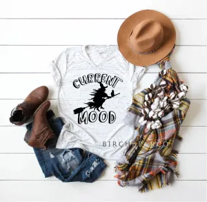 Unisex V Neck T Shirt Current Mood Witch Shirt | Unisex V Neck
