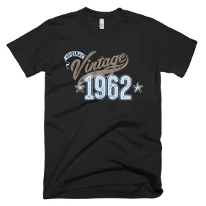 Unisex Year of Birth, 1962, "Vintage" Typographic T-Shirt