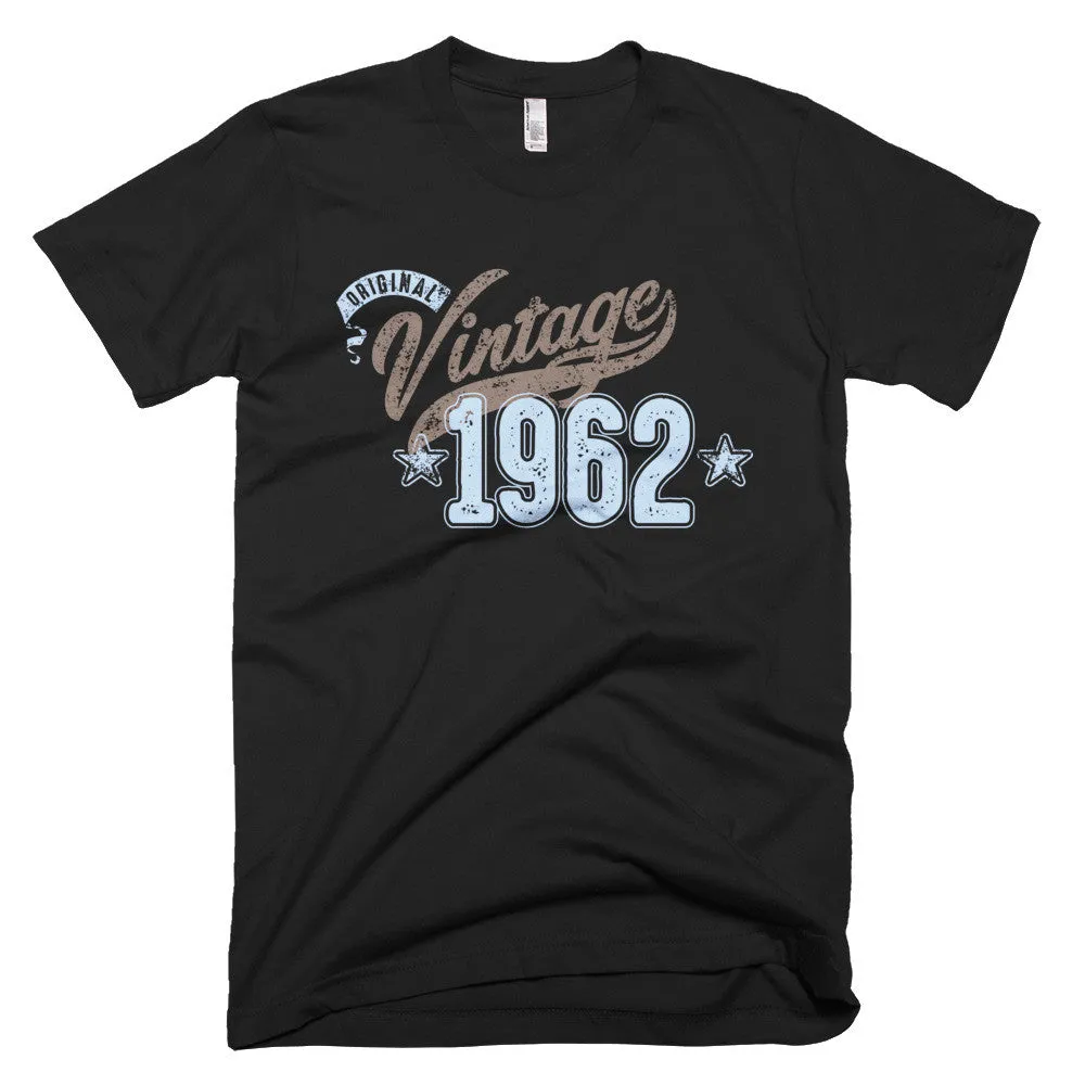 Unisex Year of Birth, 1962, "Vintage" Typographic T-Shirt