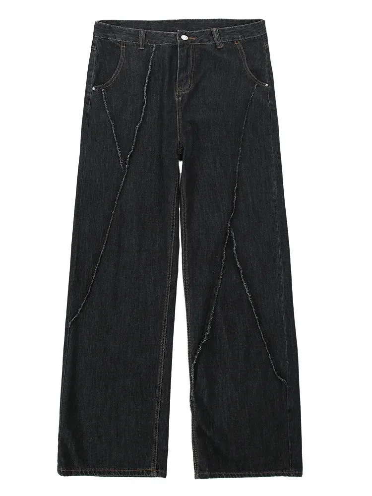 UrbanStyle Distressed Jeans: Mann in gestreiften weiten Hosenbeinen