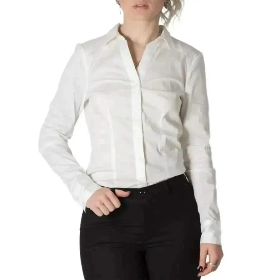 Vero Moda Women's Classic White Long Sleeve Shirt