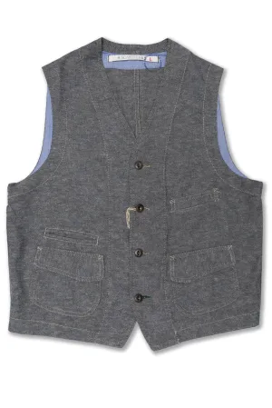 Vest 403-SM407 in Grey Cotton/Linen