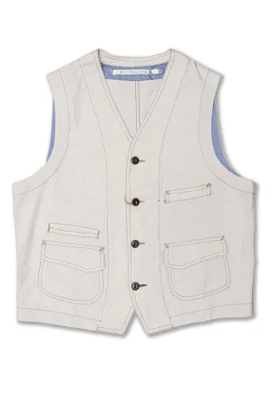 Vest 403-SM407 in Natural Cotton/Linen