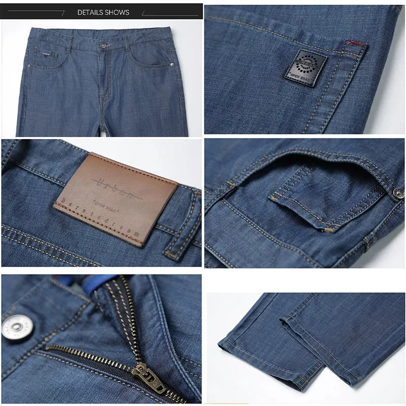 VintageVibe Herren Sommer Dünne Atmungsaktive Jeans