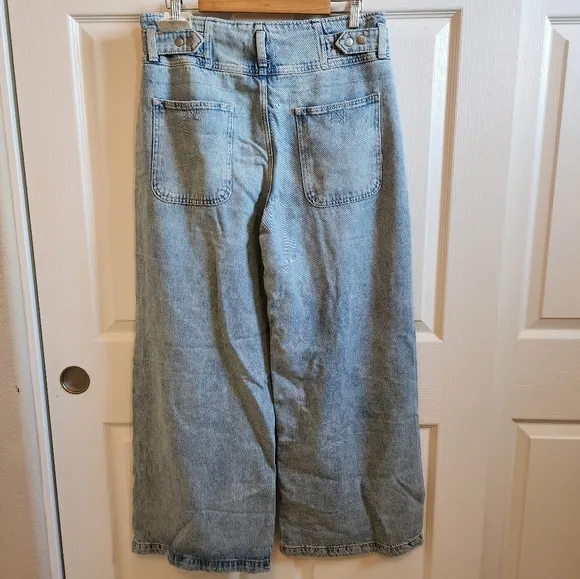 We the Free Button Fly Size Medium High Waist Super Sweeper Wide Leg Pants