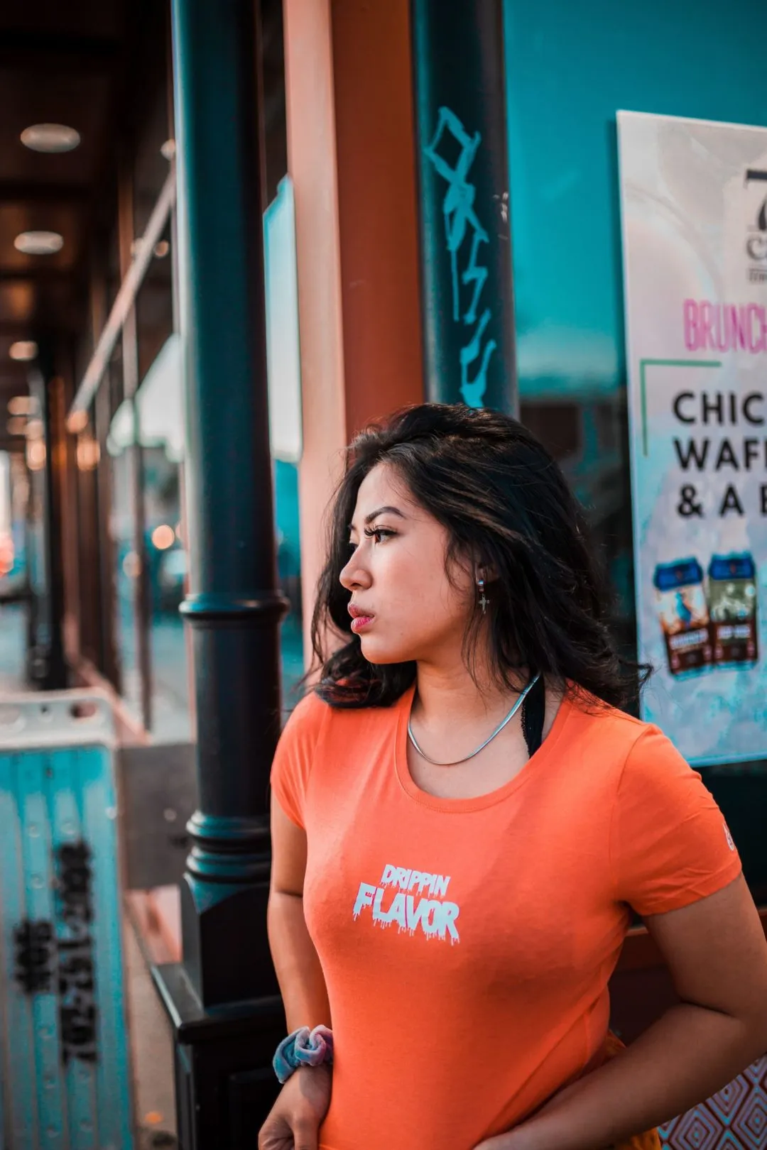 White Drippin Flavor | Coral Crop Top Tee