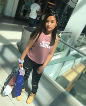 White Drippin Sauce | Mauve Crop Tank